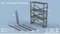 Set 2 : Echafaudages + planches bois 1/700 x100 pièces - impression 3D