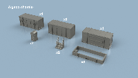 Assortiment Algeco de chantier 1/200 x3 - impression 3D