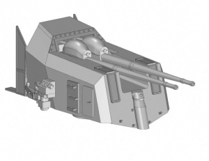 10.5cm SK-C33 on mount C38 DKM 1/400 x2 en impression 3D