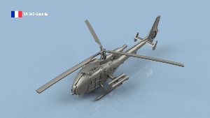 SA 342 Gazelle 1/350 x4 - impression 3D