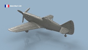 Dewoitine D-520 1/144 x 1 - 3D printed
