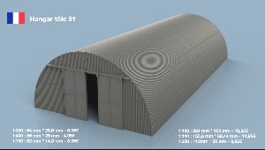 Hangar tôle 01 1/400 X1 - impression 3D