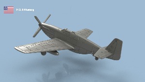 North American P-51 Mustang 1/144 x1 - impression 3D