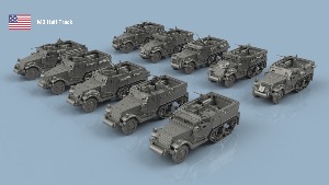 M2 Half Track 1/144 x5 - impression 3D