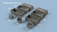 Assortiment de bennes pour déchets 1/700 x22 - impression 3D