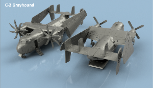 C-2 Greyhound x1 1/100 - impression 3D