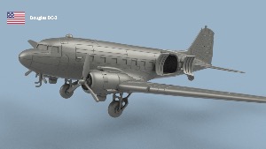Douglas DC-3 1/144 x1 - impression 3D