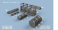 Chantier naval : Rouleaux câbles et tuyaux 1/700 x68 - impression 3D