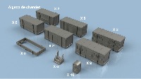 Assortiment Algeco de chantier 1/700 x12 - impression 3D