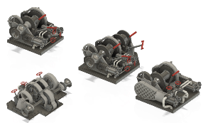 Set pour pétroliers ravitailleurs d'escadre (PRE) x 27 treuils + 1 guindeau 1/350 - impression 3D