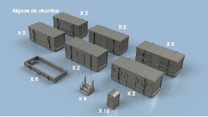 Assortiment Algeco de chantier 1/400 x12 - impression 3D