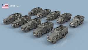 M3 Half Track 1/144 x5 - impression 3D