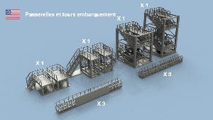Passerelles et tours embarquement US Navy 1/144 x 6+4 - impression 3D